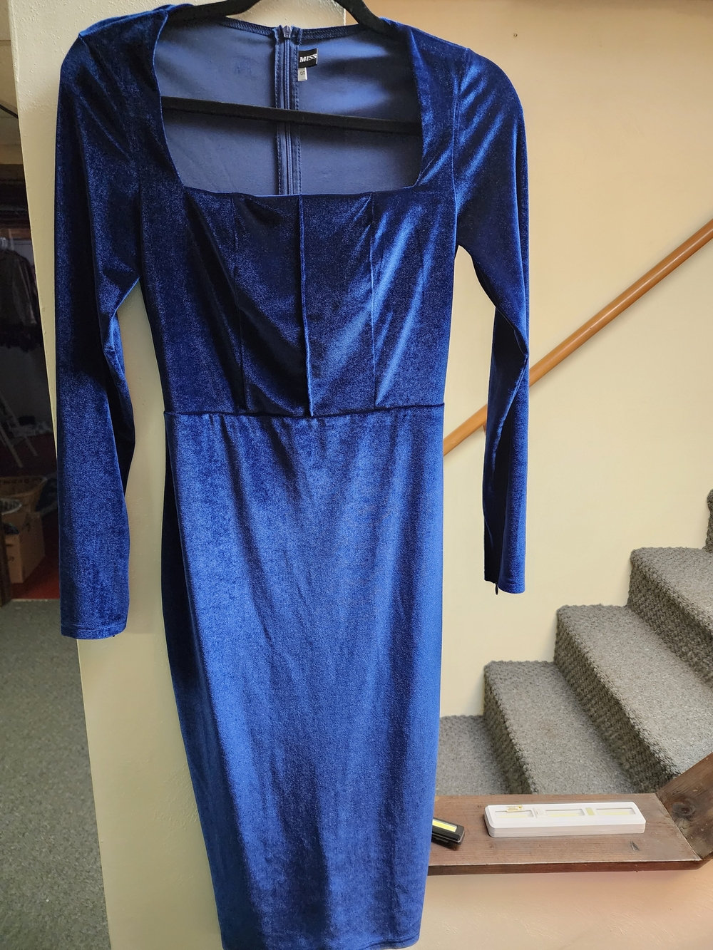 Missord Women's Velvet Midi Dress - Royal Blue